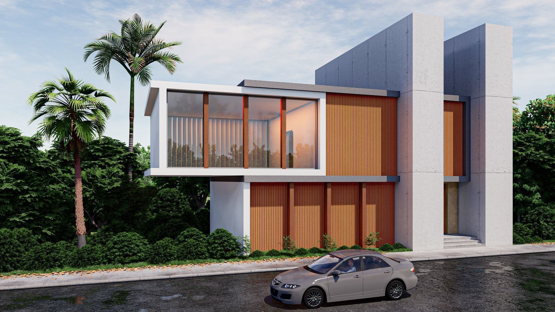 Modern Building N27 3D model_7