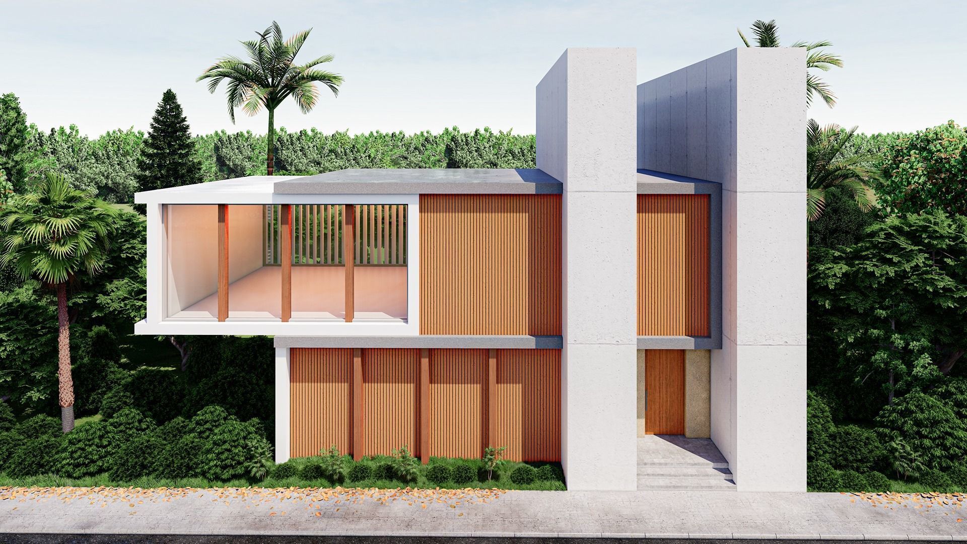 Modern Building N27 3D model_5