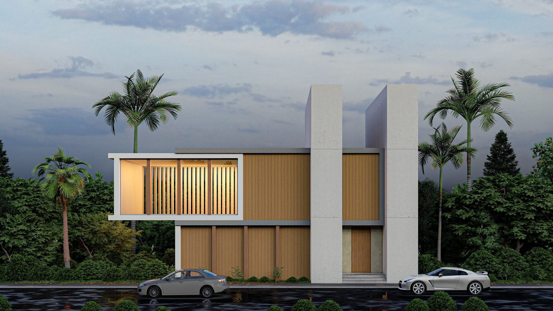 Modern Building N27 3D model_4