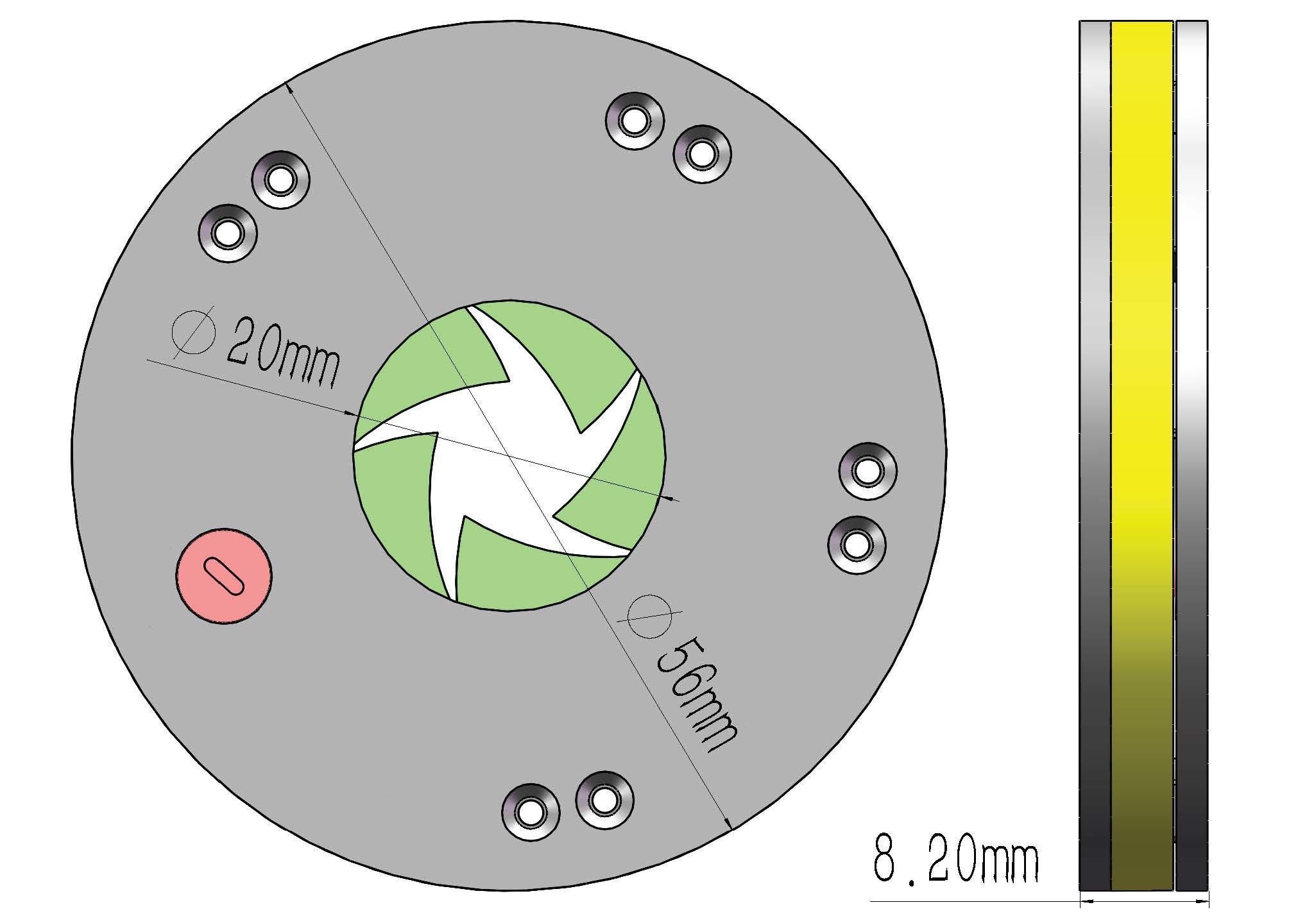 3DP5BLROD20A 3D printable Mechanical Iris shutter diy 3D print model_11