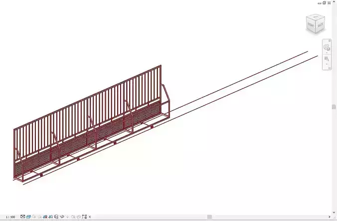 Revit Family - Sliding Gate 8m Free low-poly 3D model