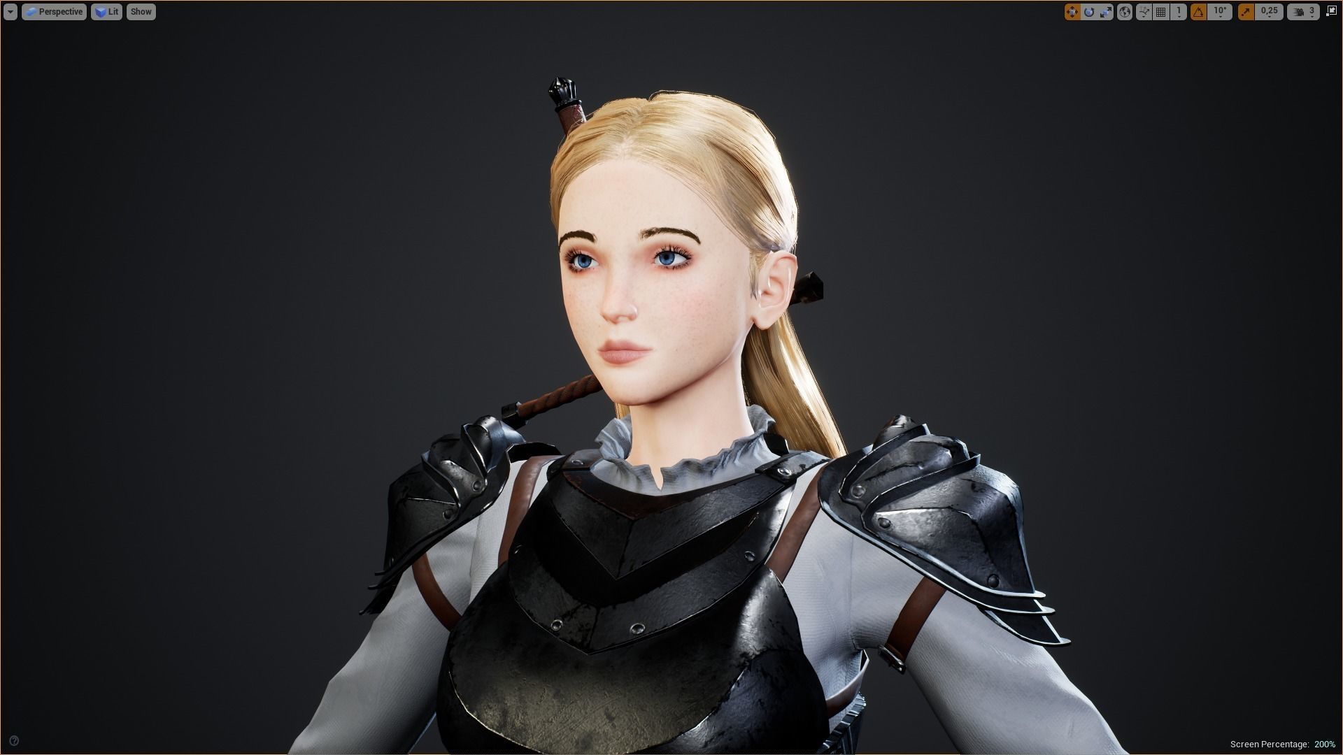 Knight Girl Modular Character Low-poly 3D model_37
