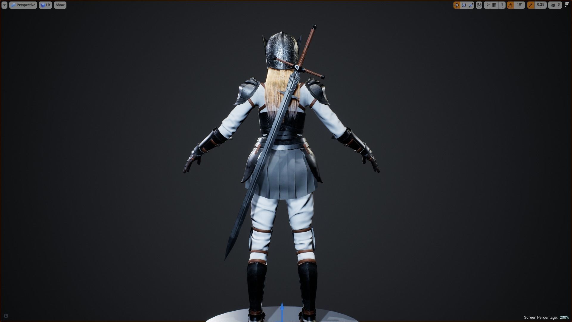 Knight Girl Modular Character Low-poly 3D model_36