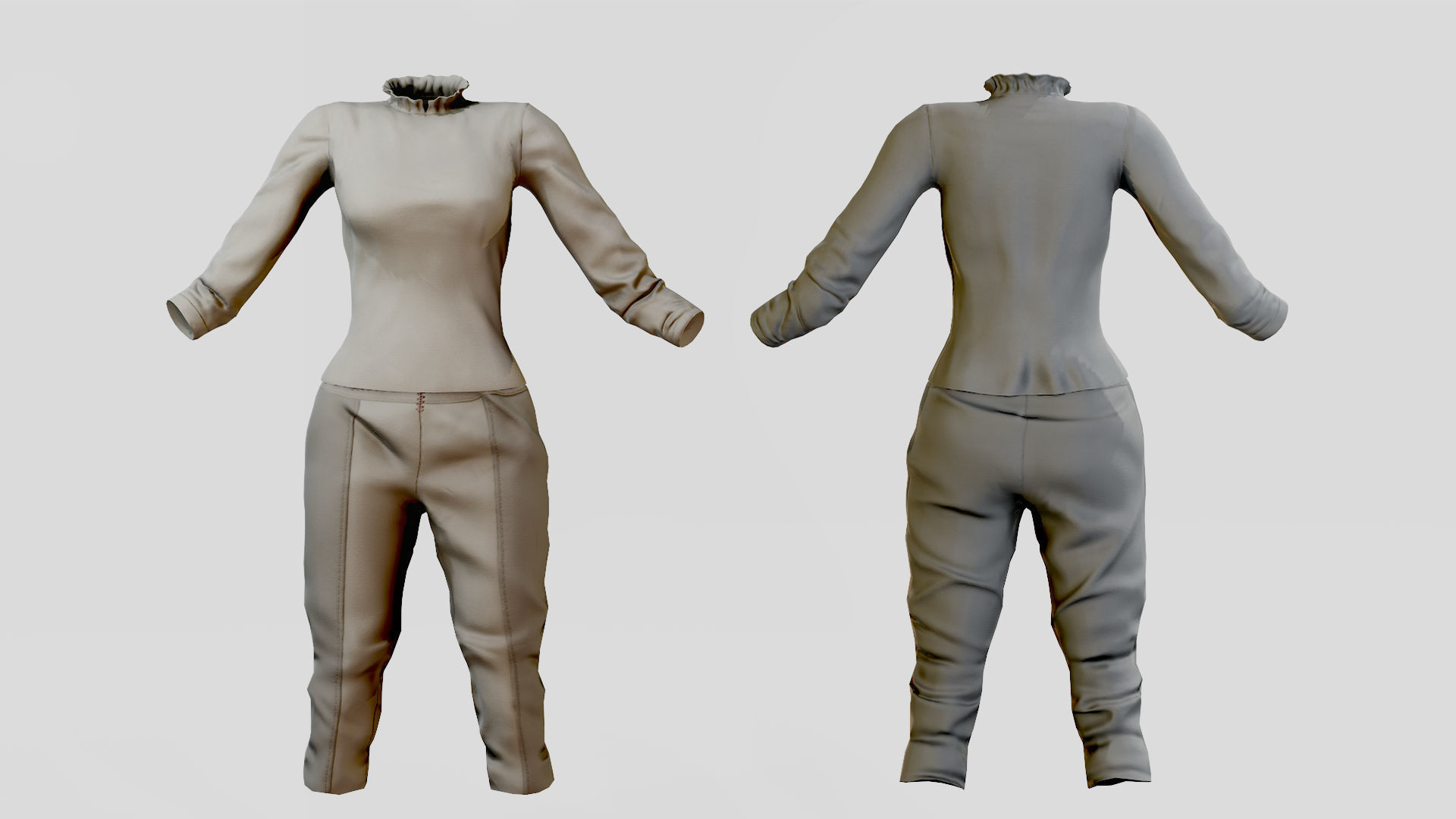 Knight Girl Modular Character Low-poly 3D model_12