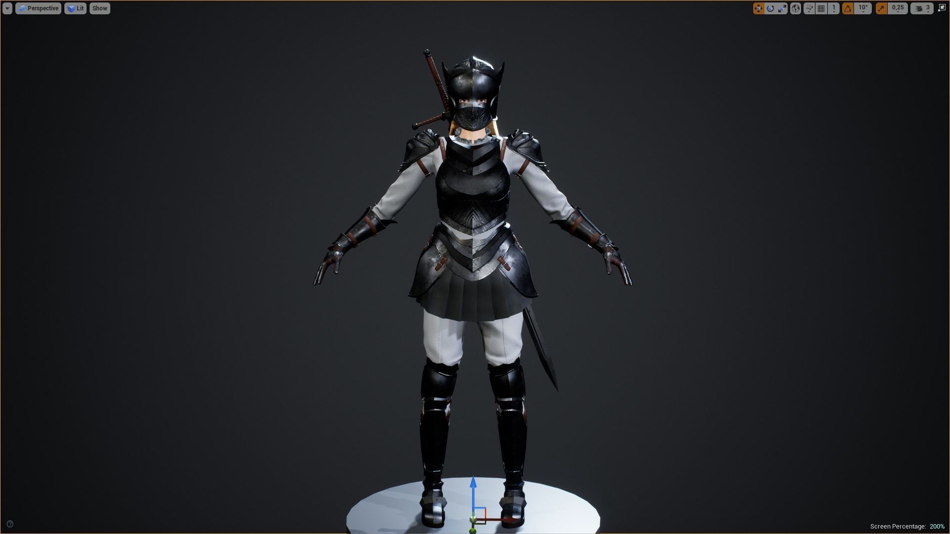 Knight Girl Modular Character Low-poly 3D model_35
