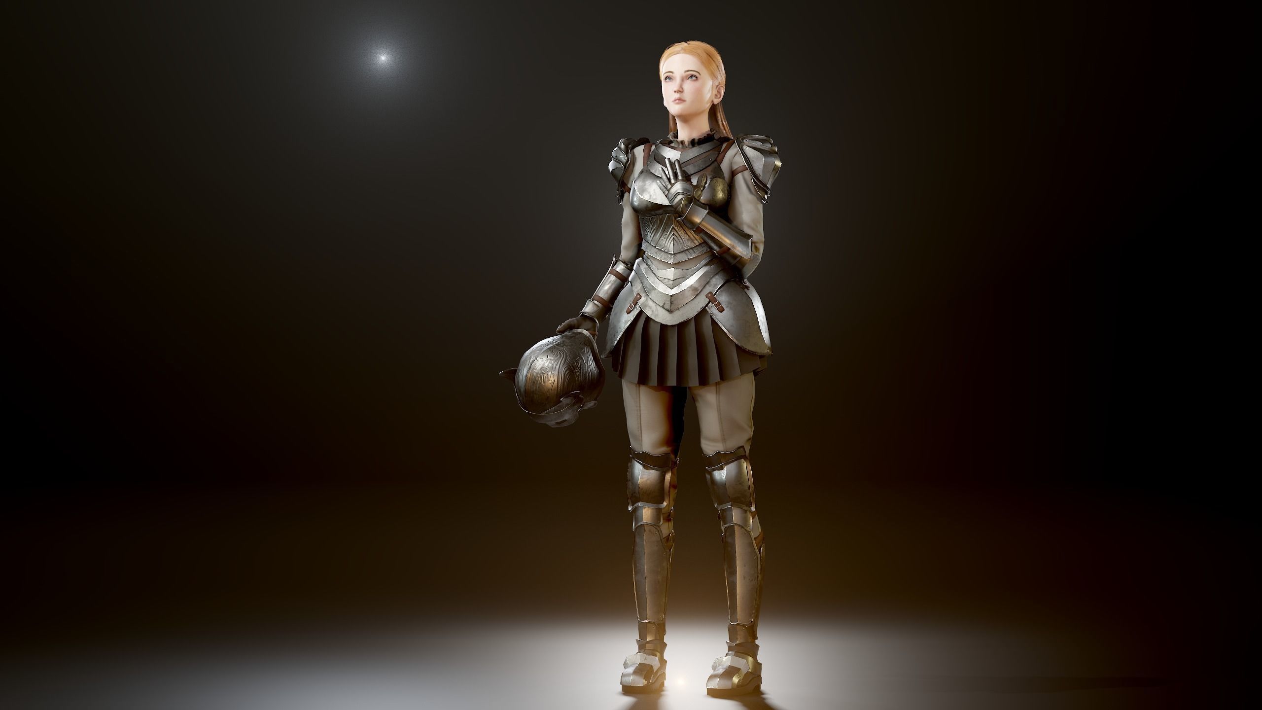 Knight Girl Modular Character Low-poly 3D model_31