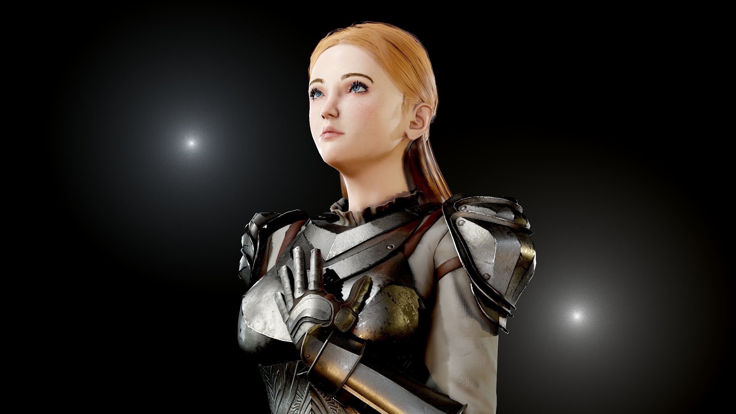 Knight Girl Modular Character Low-poly 3D model_32