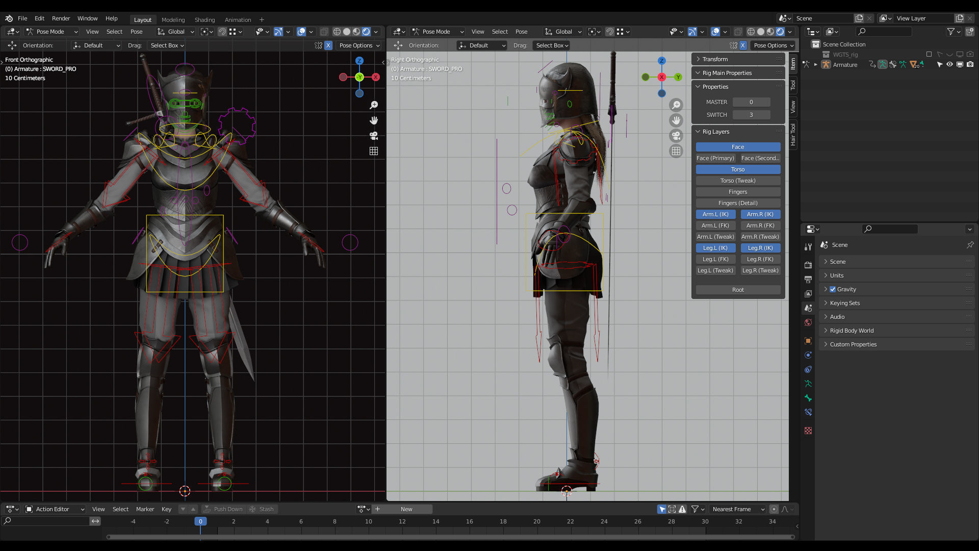 Knight Girl Modular Character Low-poly 3D model_16