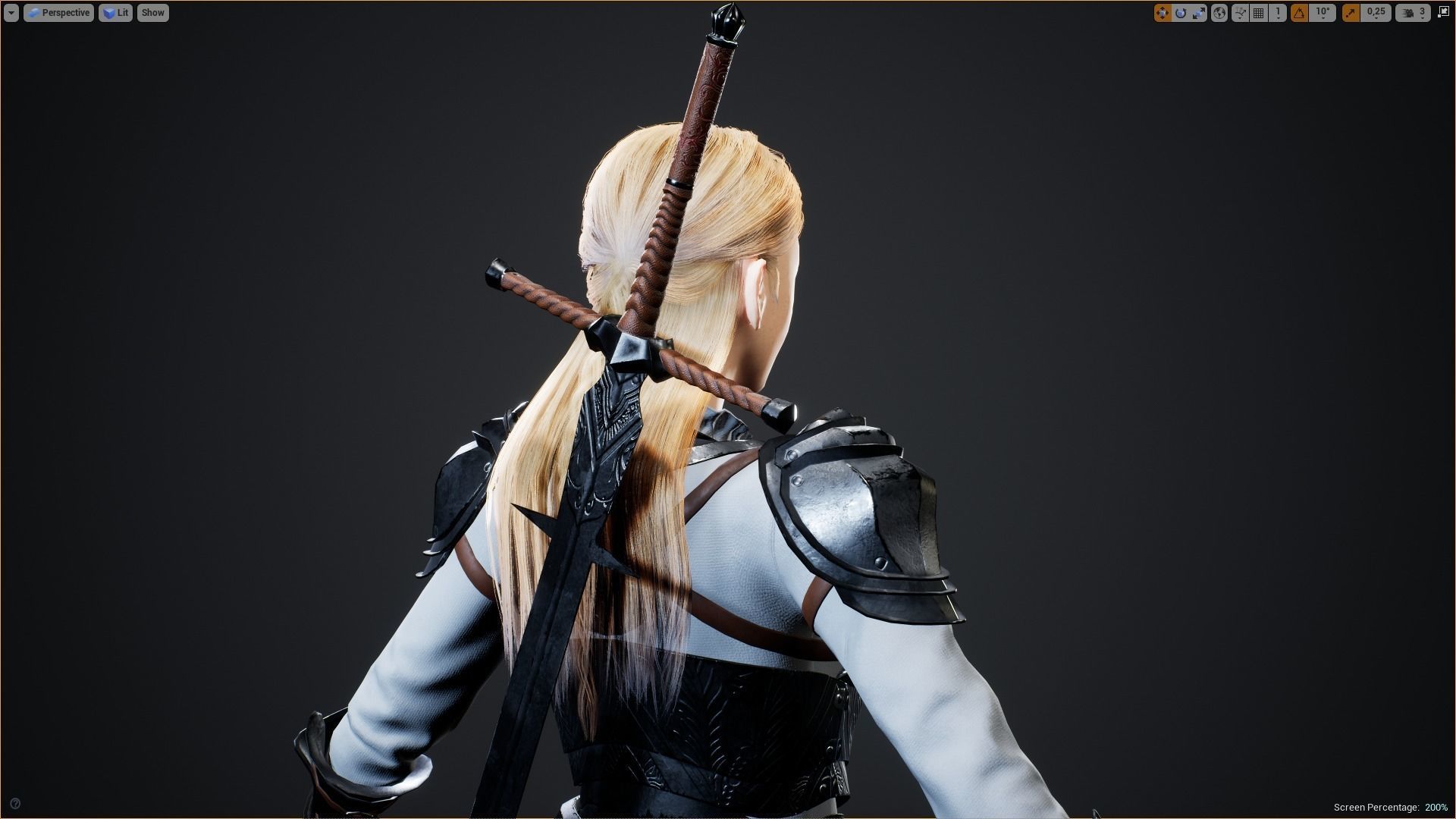 Knight Girl Modular Character Low-poly 3D model_38