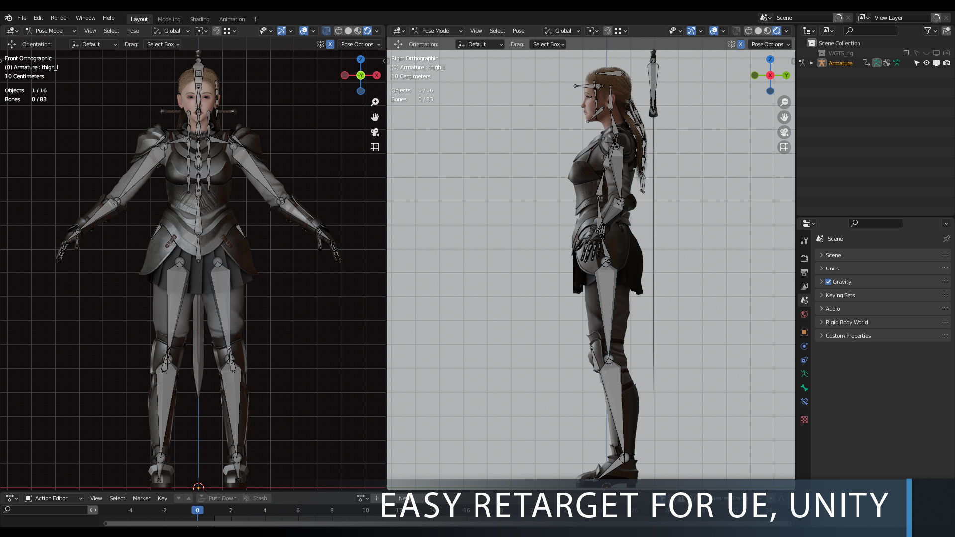 Knight Girl Modular Character Low-poly 3D model_15