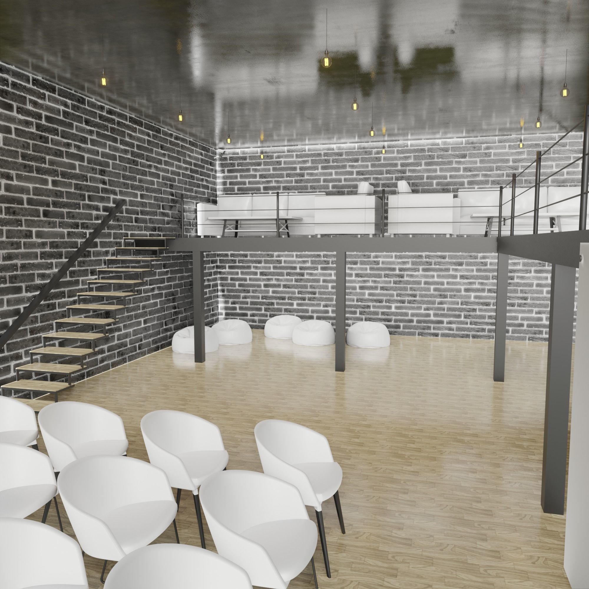 Loft Office 3D model_4