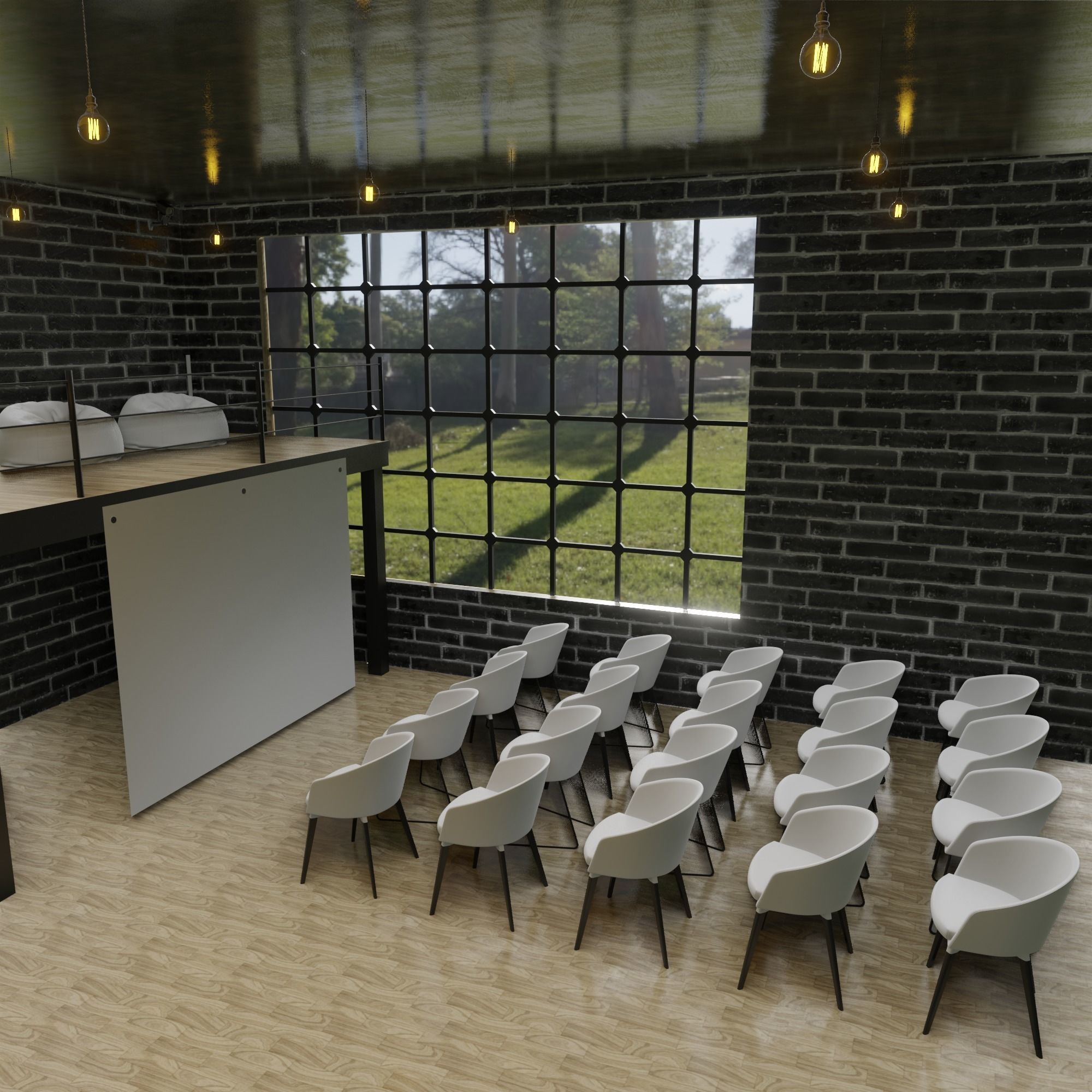 Loft Office 3D model_2