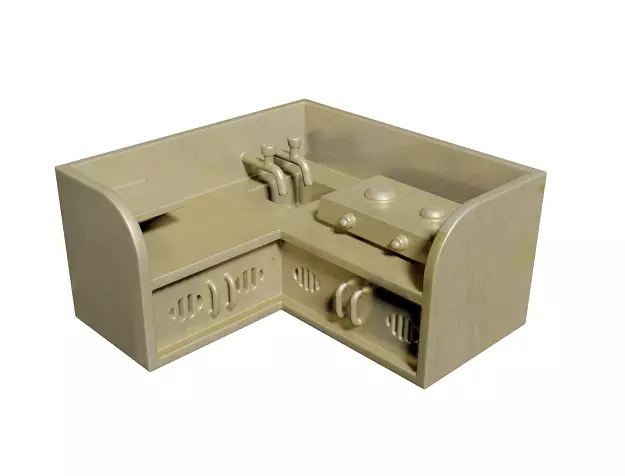 Wooden Kitchen Toy Low-poly 3D model_0