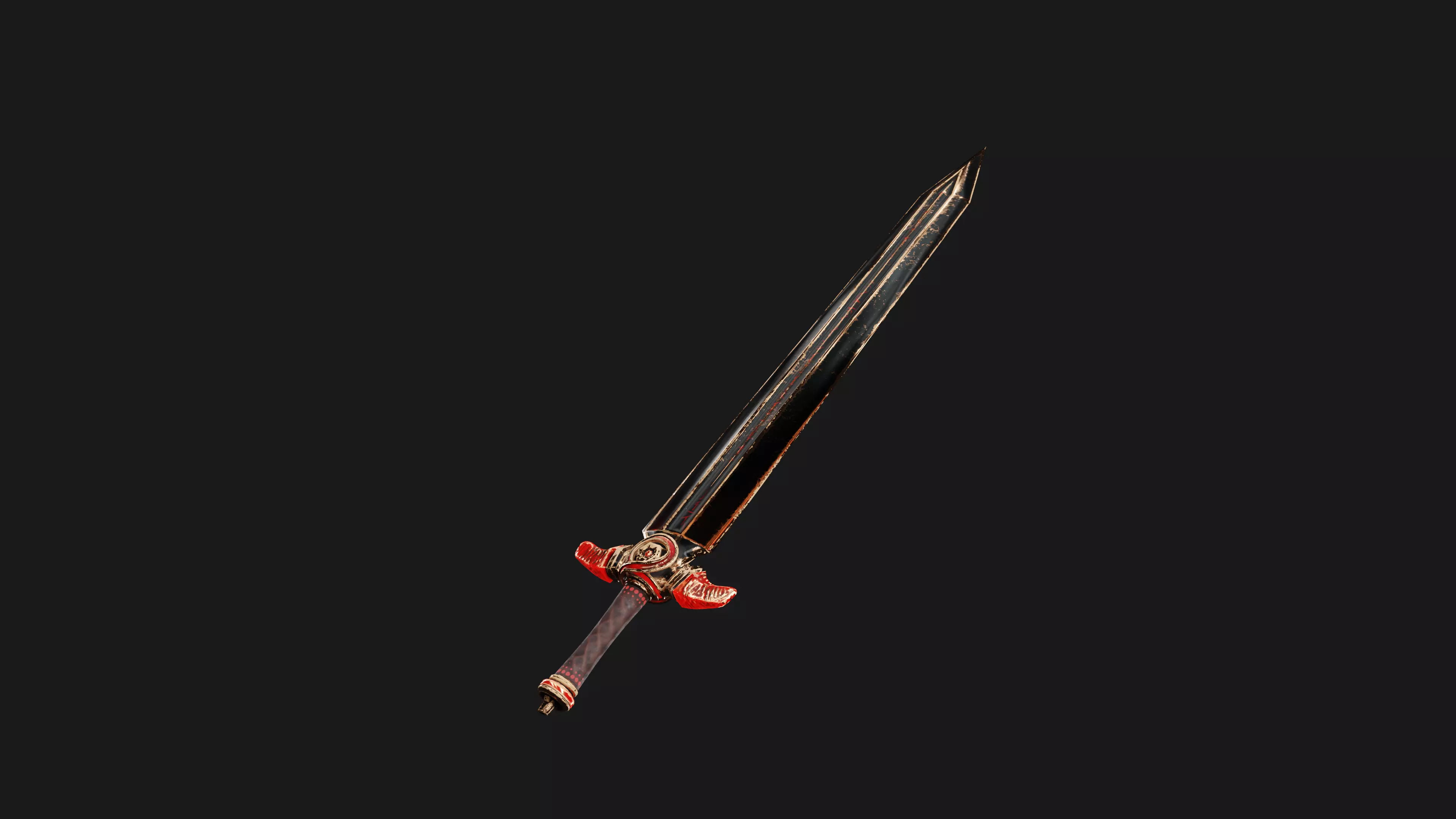 Garnet Claymore Low-poly 3D model_0