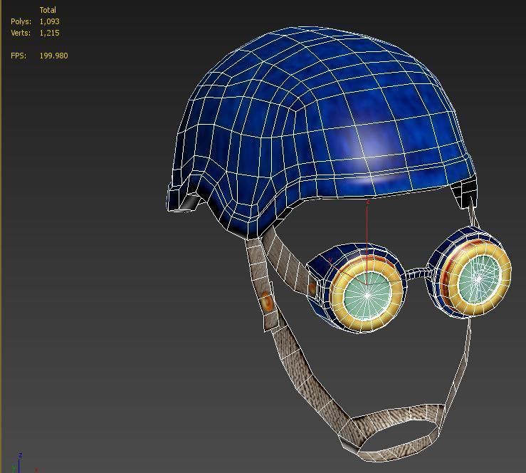 Custom Head Gear  Low-poly 3D model_2