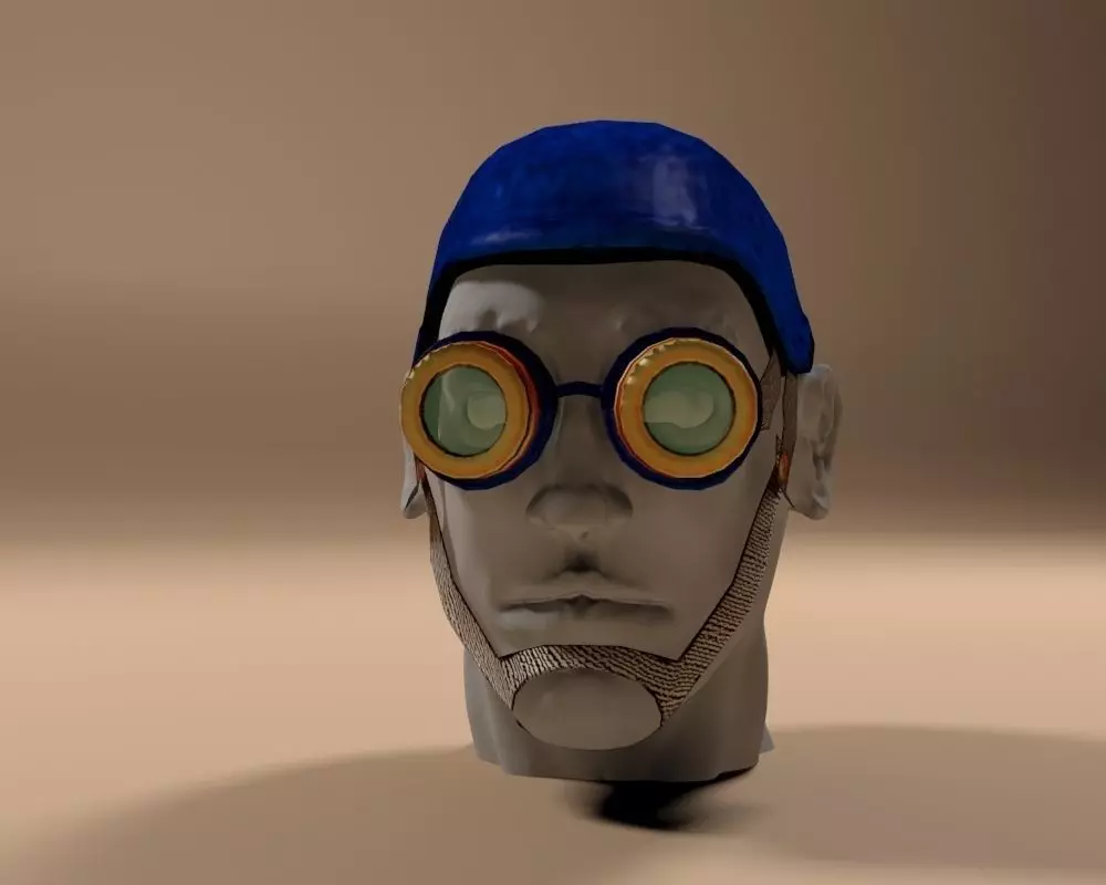 Custom Head Gear  Low-poly 3D model_0