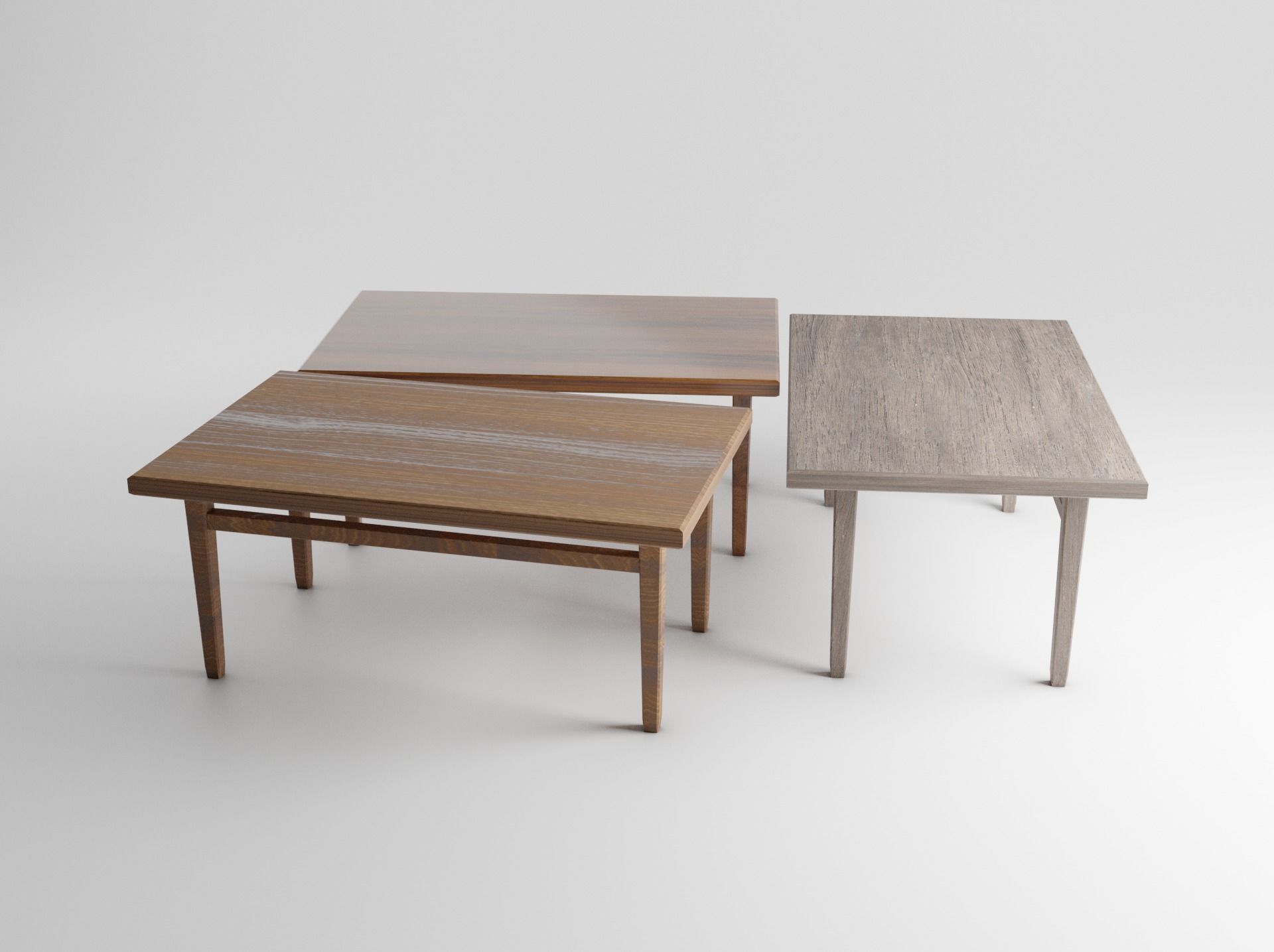 Table pack Low-poly 3D model_1