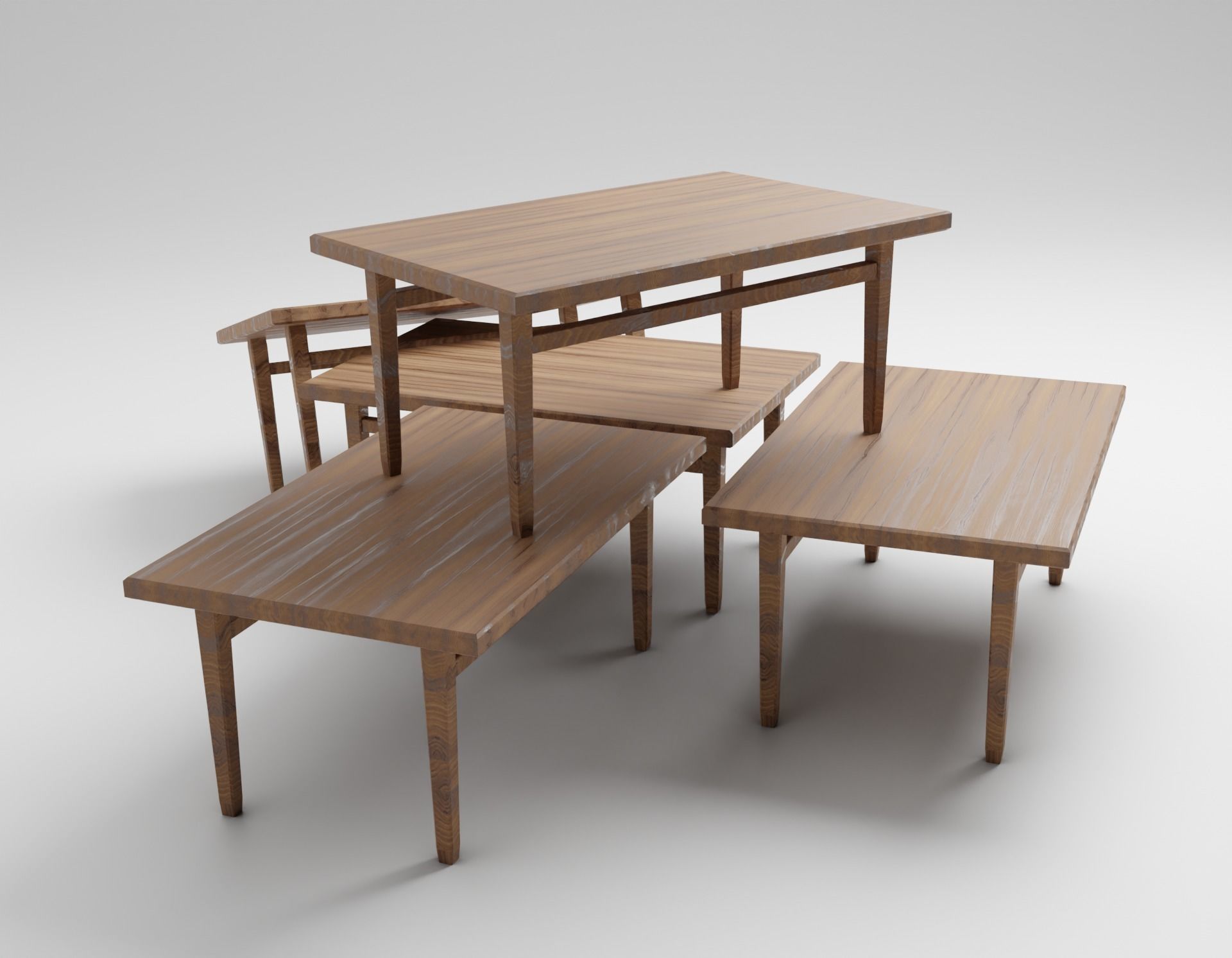 Table pack Low-poly 3D model_6