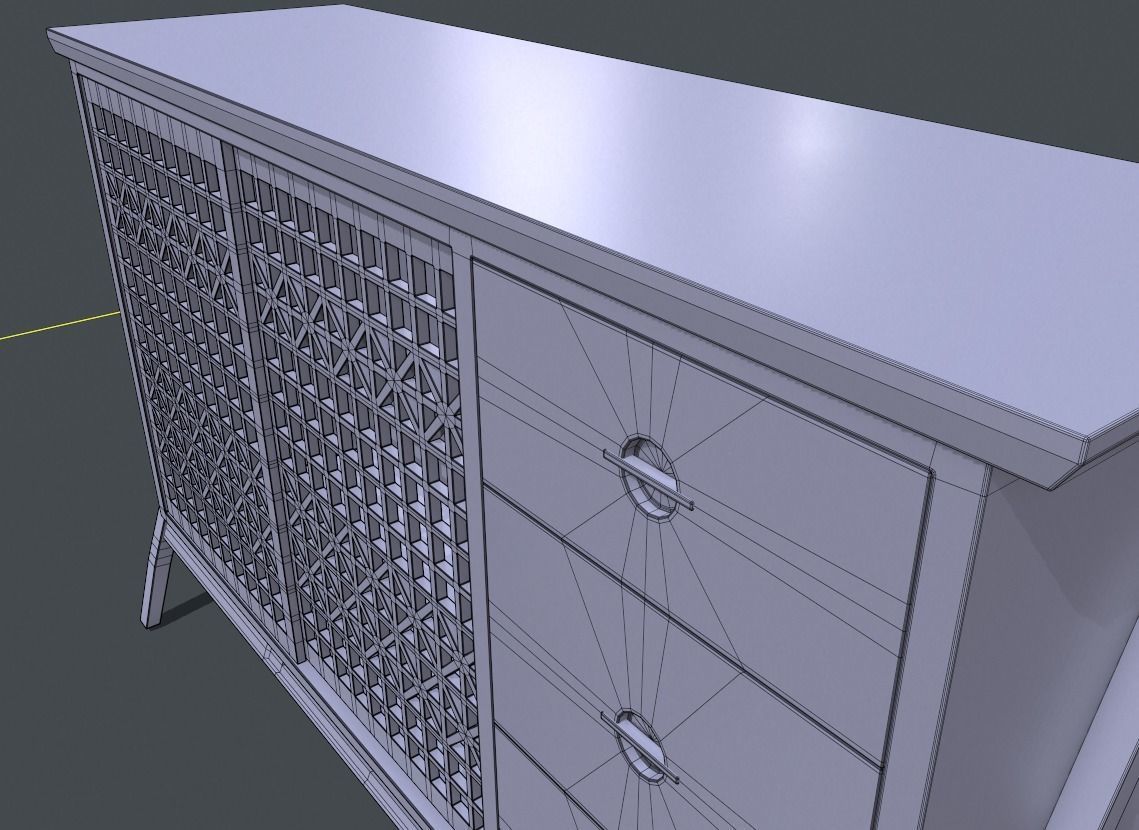 Lattice Patterned Cabinet Pbr 3D model_12