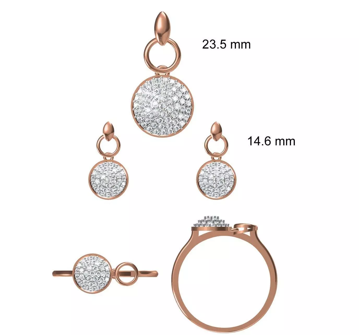 Light wt Ring Earrings Pendant set stl jcd 1-render details 3D print model_0