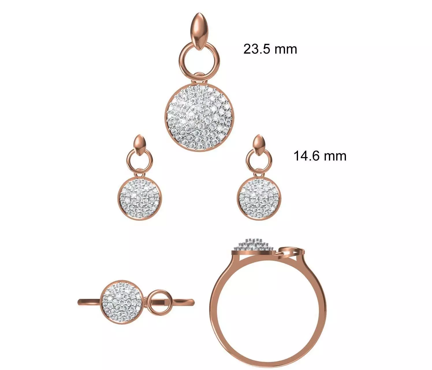 Light wt Ring Earrings Pendant set stl jcd 1-render details 3D print model_0