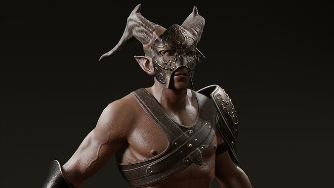 Satyr Armored Low-poly 3D model