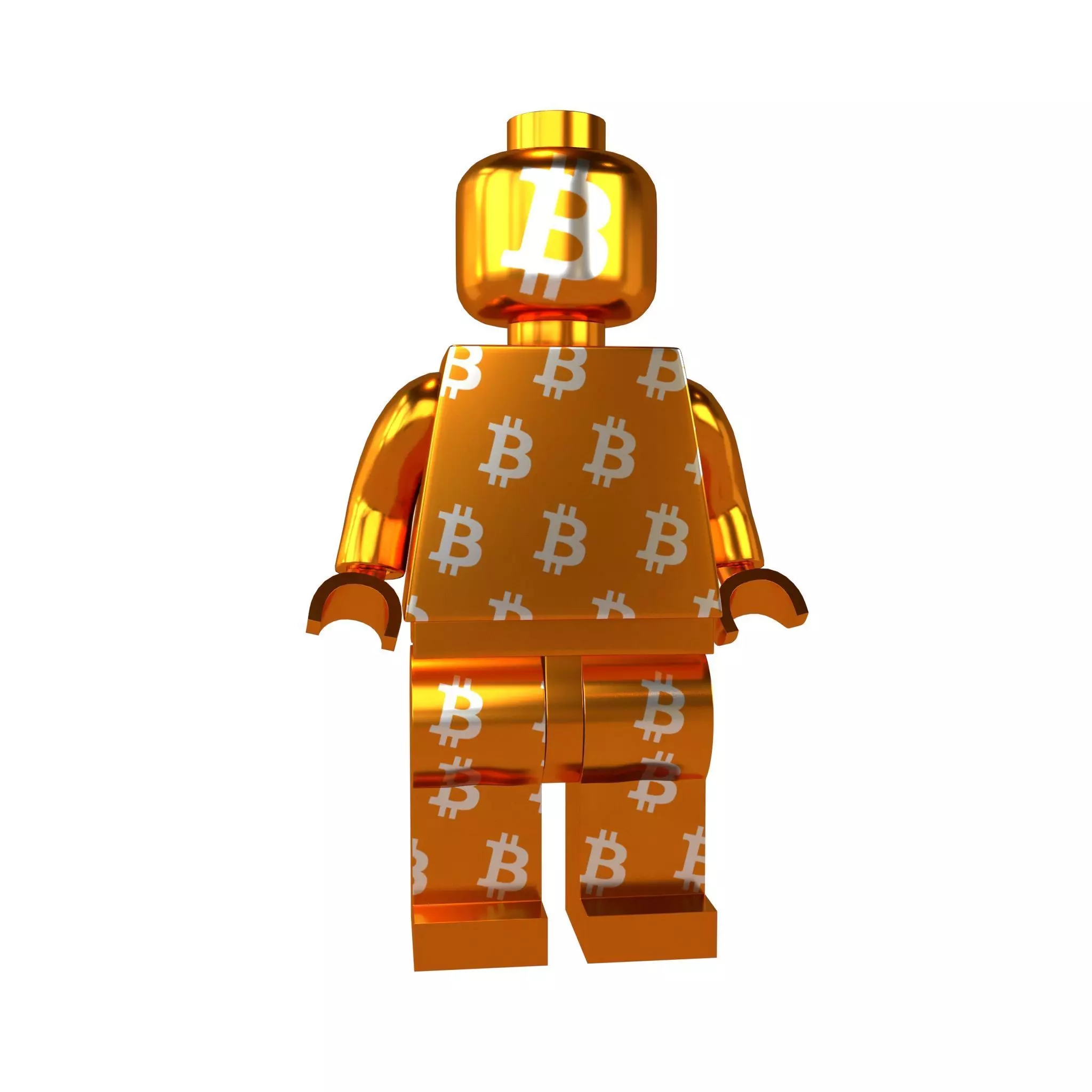 Lego Mini Figure v1 021 Bitcoin Figure Low-poly 3D model