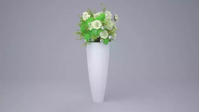 Big Flower Pot with Flower Bouquet 