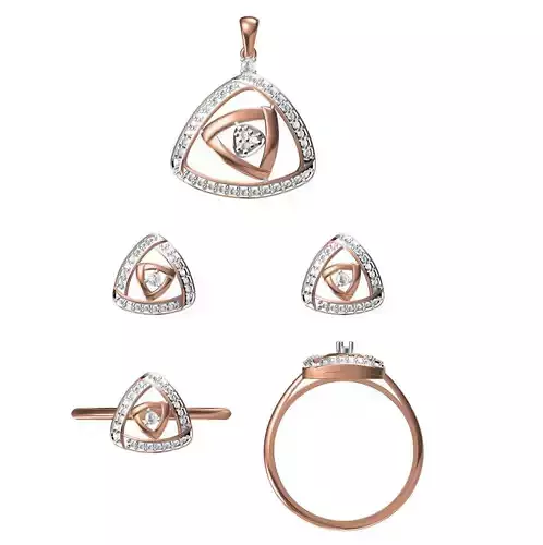 Light wt Ring Earrings Pendant set stl jcd 1-render details