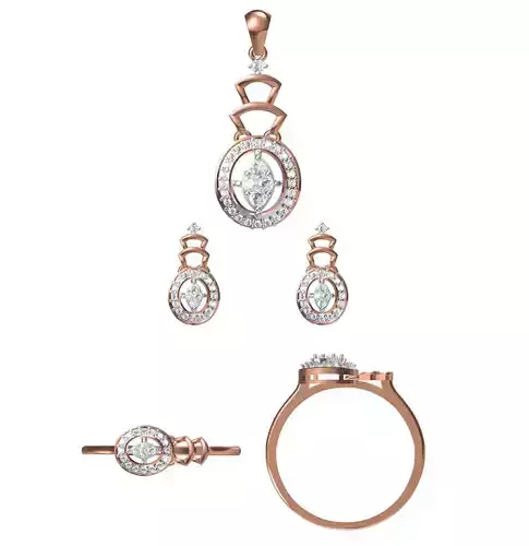 Light wt Ring Earrings Pendant set stl jcd 1-render details