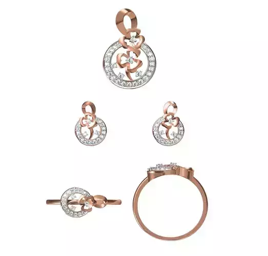 Light wt Ring Earrings Pendant set stl jcd 1-render details 