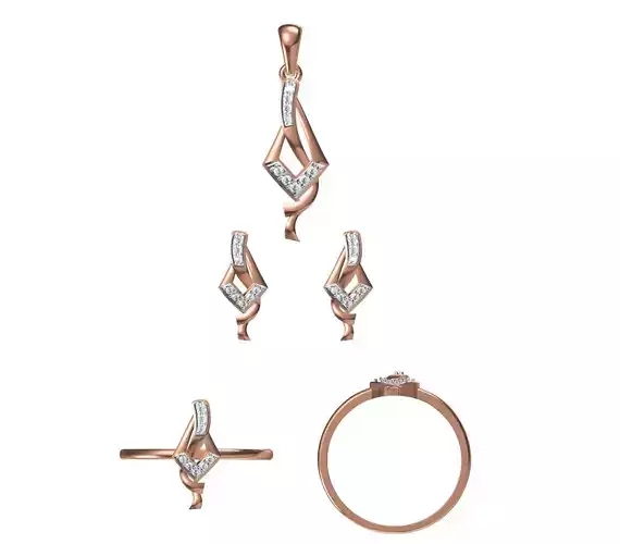Light wt Ring Earrings Pendant set stl jcd 1-render details 