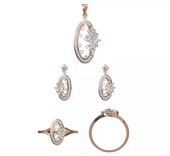 Light wt Ring Earrings Pendant set stl jcd 1-render details 