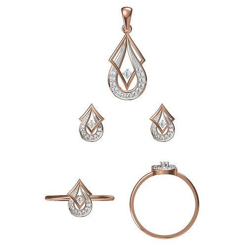 Light wt Ring Earrings Pendant set 3dm stl 1-render details 3D print model