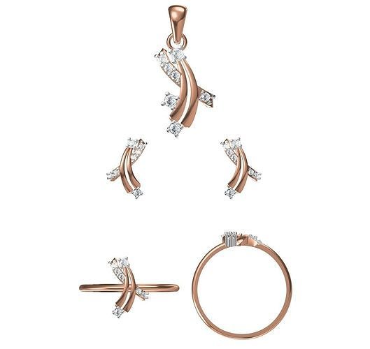 Light wt Ring Earrings Pendant set 3dm stl 1-render details 3D print model
