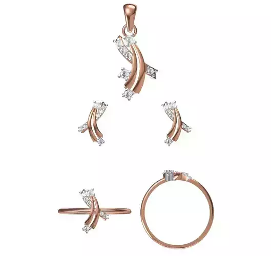 Light wt Ring Earrings Pendant set 3dm stl 1-render details 3D print model
