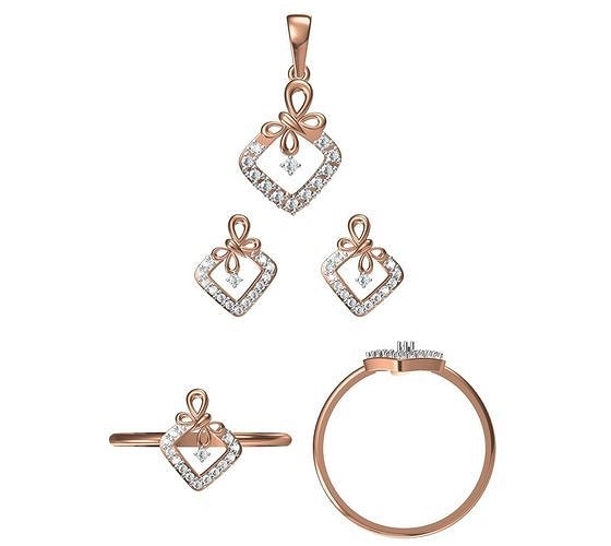 Light wt Ring Earrings Pendant set 3dm stl 1-render details 3D print model