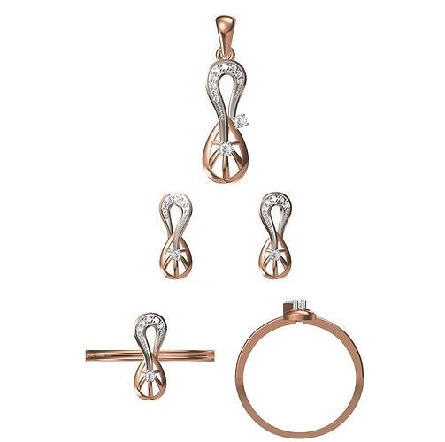Light wt Ring Earrings Pendant set 3dm stl 1-render details 3D print model