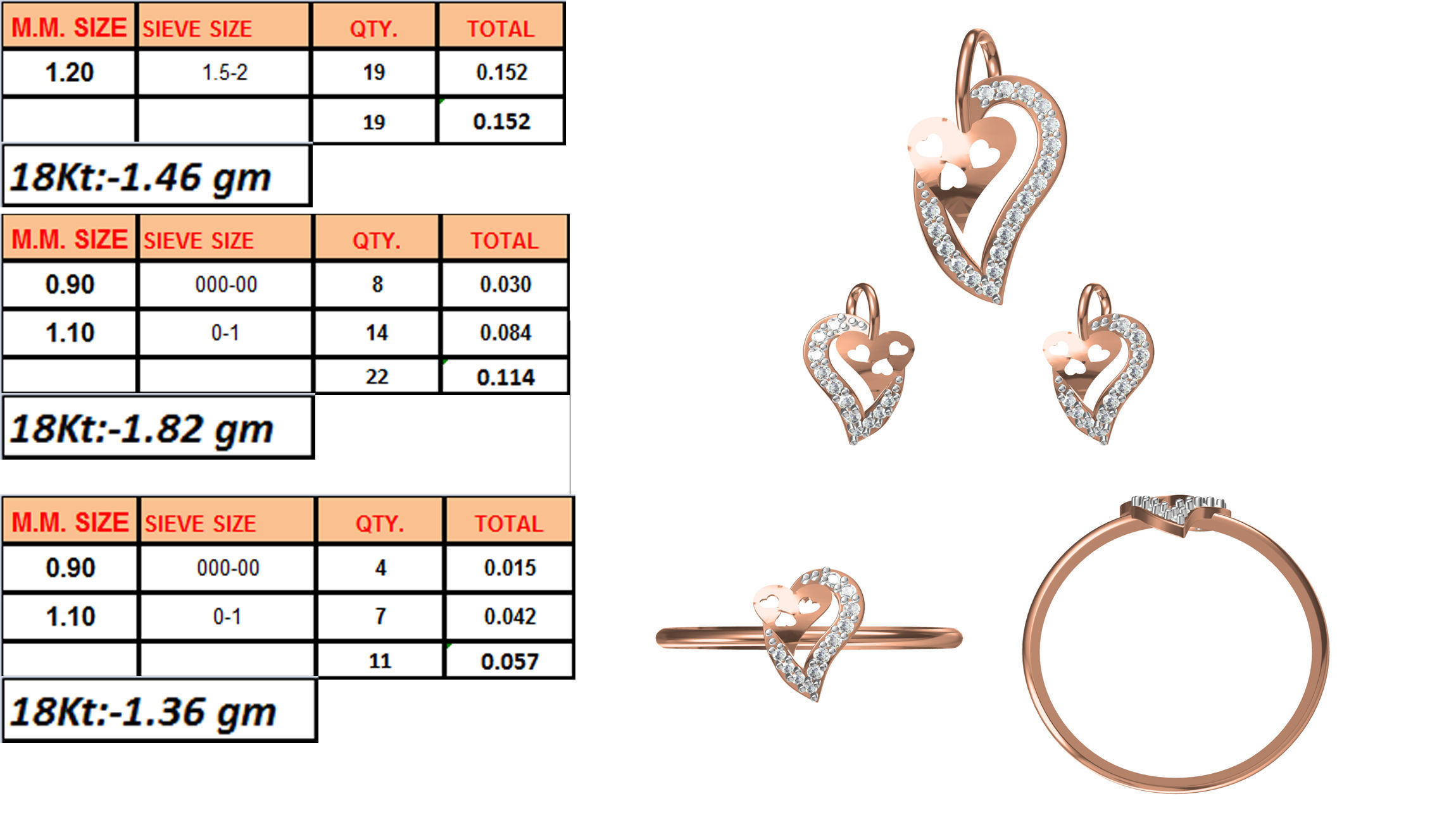 Light wt Ring Earrings Pendant set 3dm stl 1-render details 3D print model_1