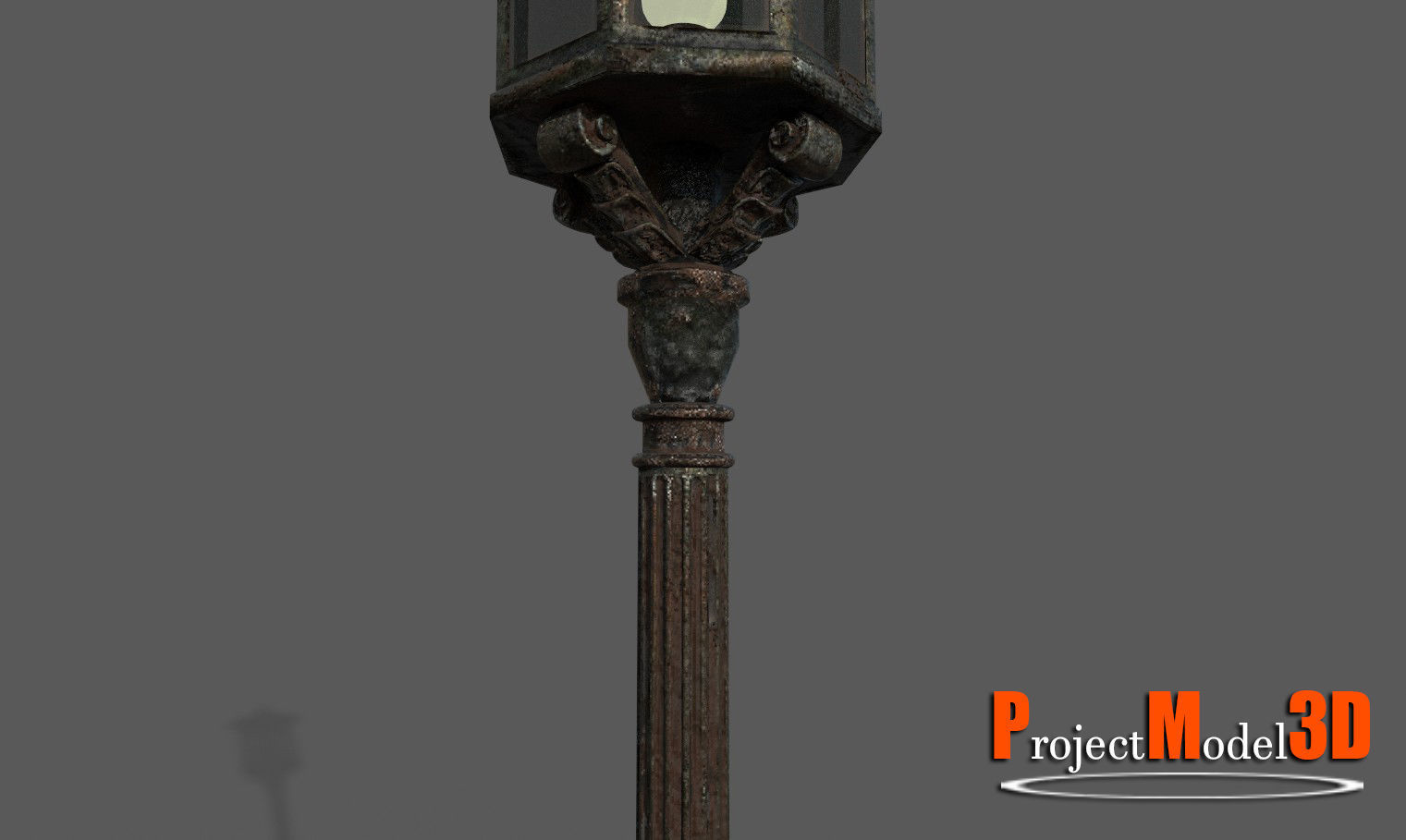 Old Lamp Post Version 001 Low-poly 3D model_3