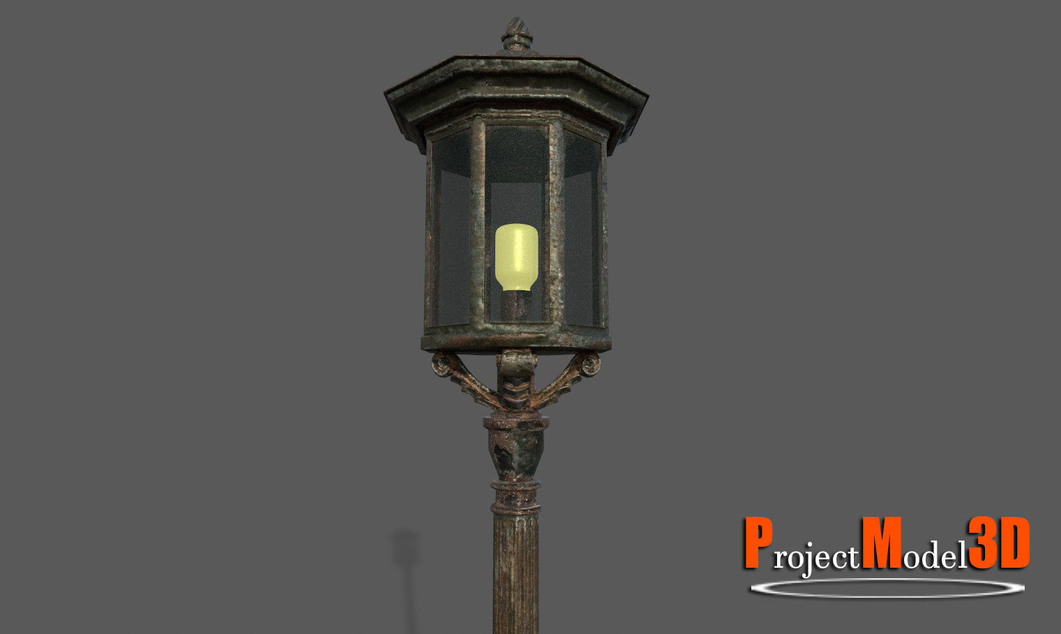 Old Lamp Post Version 001 Low-poly 3D model_2