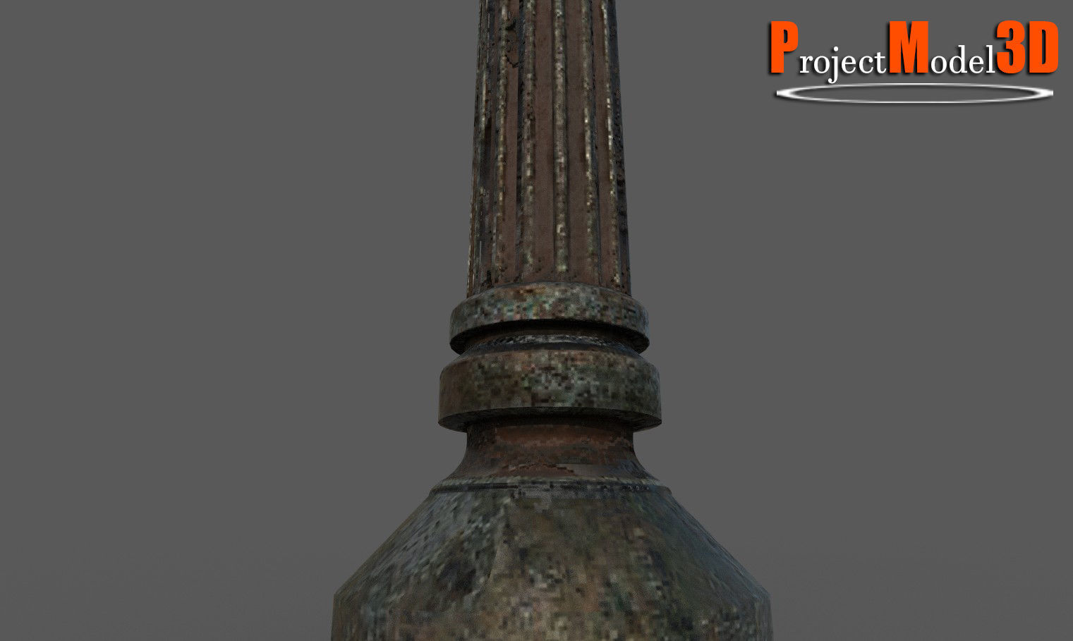 Old Lamp Post Version 001 Low-poly 3D model_4