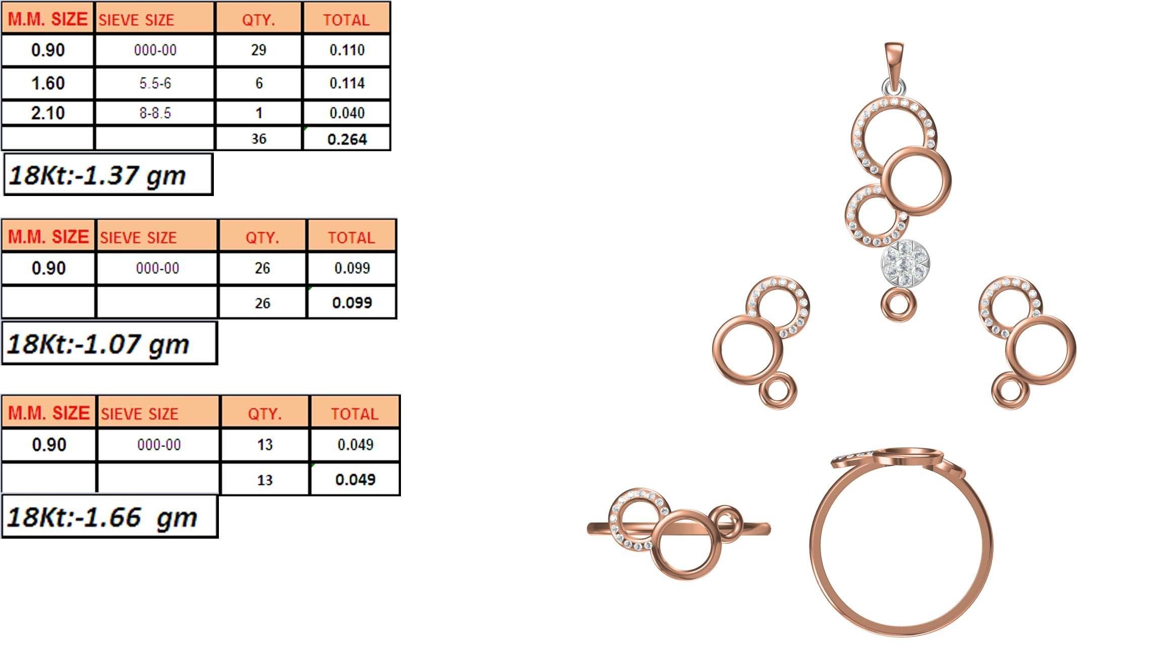 Light wt Ring Earrings Pendant set 3dm stl 1-render details 3D print model_1