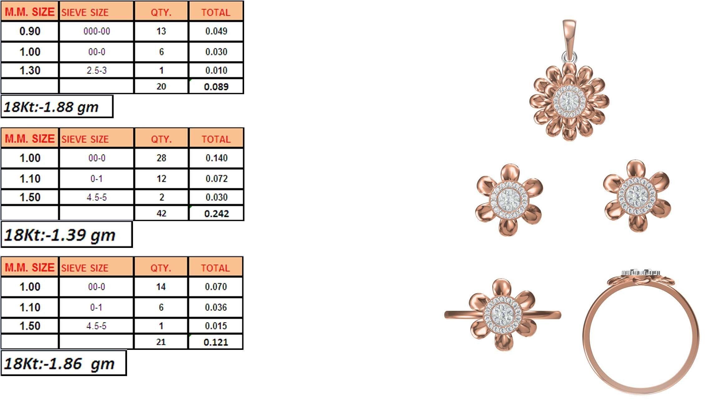 Light wt Ring Earrings Pendant set 3dm stl 1-render details 3D print model_1