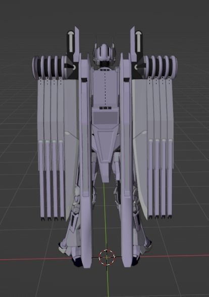 Robot spaceship Low-poly 3D model_4
