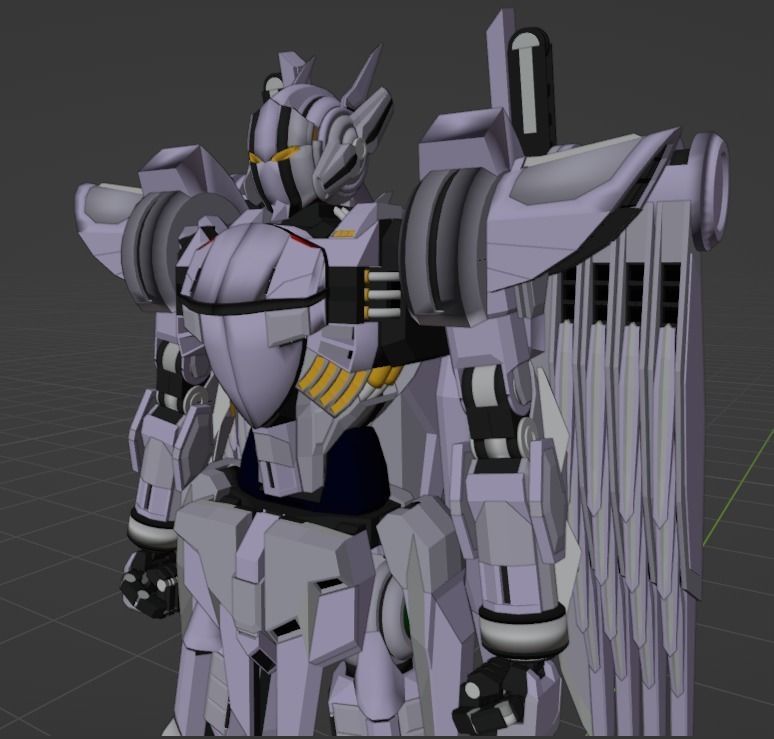 Robot spaceship Low-poly 3D model_2