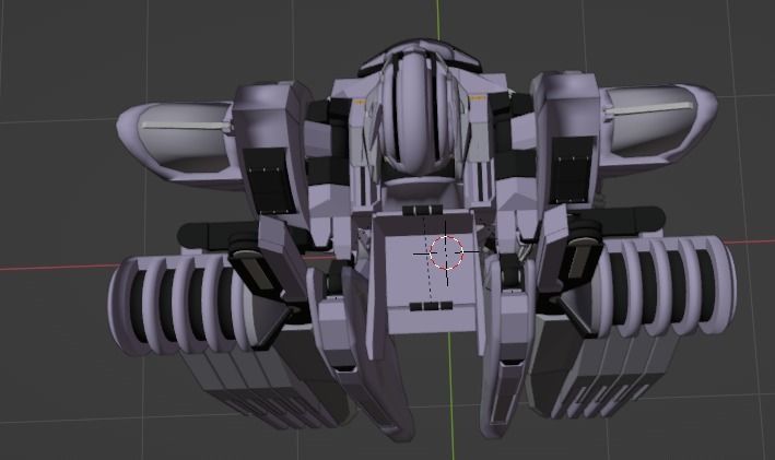 Robot spaceship Low-poly 3D model_3