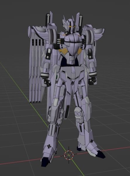 Robot spaceship Low-poly 3D model_1