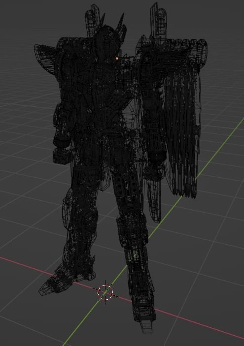 Robot spaceship Low-poly 3D model_7