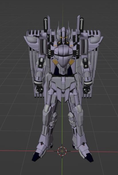 Robot spaceship Low-poly 3D model_5